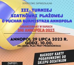 III Turniej Siatkówki Plażowej o...