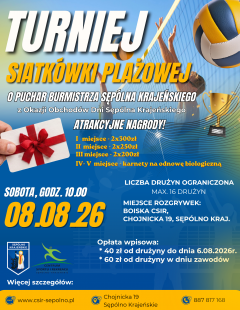 Turniej Siatkówki Plażowej Mężczyzn o Puchar Burmistrza Sępólna Krajeńskiego