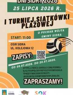 I Turniej Siatkówki Plażowej o Puchar Wójta Gminy Sidra