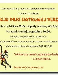Turniej Piłki Siatkowej Plażowej