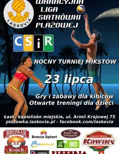 Wakacyjna Liga Siatkówki Plażowej - Łask 2016 - nocny turniej mikstów