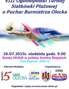 VIII Ogólnopolski Turniej siatkówki plażowej o Puchar Burmistrza Olecka