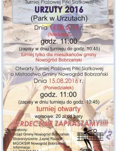 Turniej Siatkówki Plażowej URZUTY 2016 OPEN
