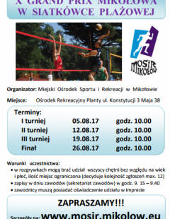 X Grand Prix Mikołowa w siatkówce plażowej - III Turniej