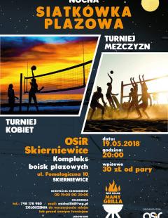 Dwa Równoległe Nocne Turnieje Siatkówki Plażowej Damski i Męski