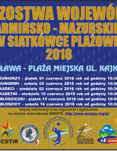 Mistrzostwa Województwa Warmińsko-Mazurskiego młodzików w siatkówce plażowej 2018