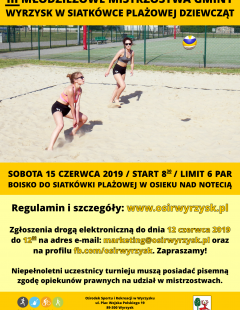 III Młodzieżowe Mistrzostwa Gminy Wyrzysk w Siatkówce Plażowej Dziewcząt