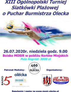 XIII Ogólnopolski Turniej siatkówki plażowej o Puchar Burmistrza Olecka