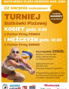 Turniej Siatkówki Plażowej Kobiet o Puchar firmy FENIKS i Turniej Mężczyzn o Puchar firmy SORNO