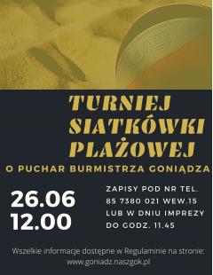 Turniej Siatkówki Plażowej o Puchar Burmistrza Goniądza